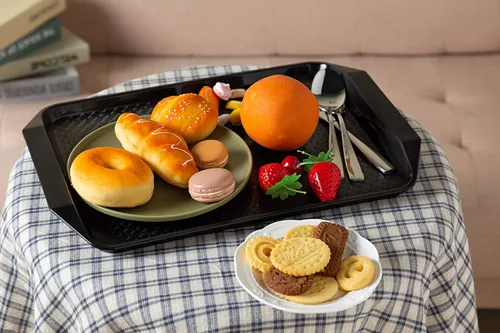 Miniatura 6 de Aebeky Bandeja de plástico para comida rápida, 16.7 x 11.8 pulgadas, juego de 12 (negro)