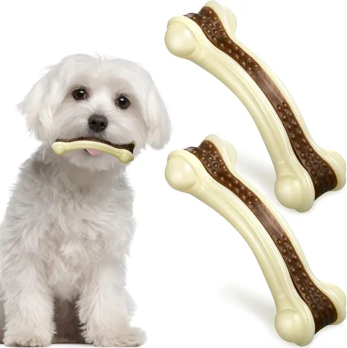 Miniatura 10 de Sosation Juguetes para perros en forma de huesos para masticadores agresivos, paquete de 2 juguetes navideños para masticar perros, dentición