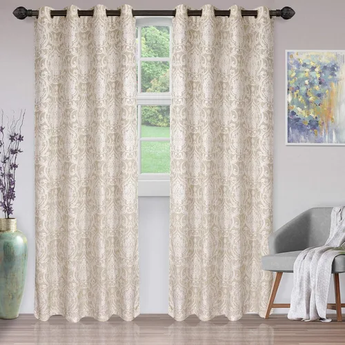 Miniatura 6 de Superior Lotus - Cortinas de jacquard con detalles florales de damasco, perfectas para habitación familiar o dormitorio, real, tradicional, formal