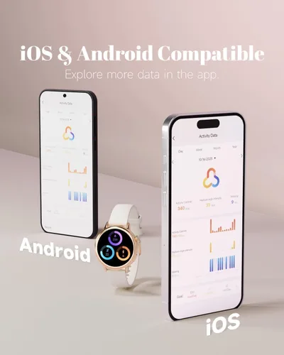 Miniatura 6 de TOOBUR Petite - Reloj inteligente para mujer, pulsera pequeña AMOLED de 1.496 pulgadas, compatible con Android e iOS, monitor de actividad física