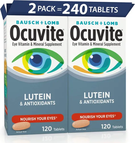 Miniatura 9 de Ocuvite Suplemento de vitamina y mineral para ojos, de Bausch + Lomb, contiene zinc, vitaminas A, C, E y luteína, rosa, tableta, 60