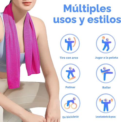 Miniatura 4 de CADONO Paquete de 4 toallas refrescantes (40 x 12 pulgadas), toalla de frío suave y transpirable, toalla de hielo, toalla de microfibra para yoga
