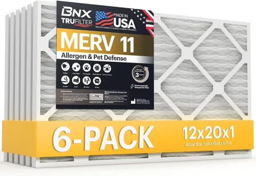 Miniatura 16 de BNX TruFilter - Filtro de aire MERV 11 de 18 x 20 x 1 pulgadas (paquete de 6) – Fabricado en Estados Unidos – Defensa contra Alérgenos Filtro
