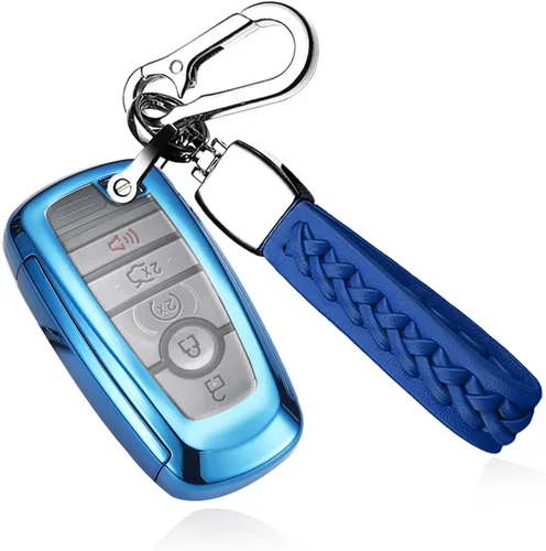 SANRILY Funda para llavero de 3/4/5 botones de TPU chapado para Ford F-150 Raptor Explorer Escape Fusion Bronco Sport Edge Lincoln Corsair Nautilus