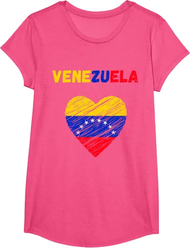 Miniatura 20 de Camiseta con la bandera venezolana con corazón de Venezuela, Negro