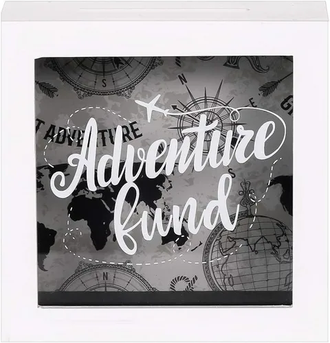 Fondo de aventura de 6 x 6 pulgadas, caja de sombra blanca, vitrina decorativa de madera, caja de ahorros de dinero, caja de memoria con fondo de