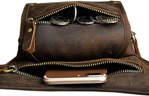 Miniatura 4 de Riñonera de cuero para hombres y mujeres, bolsa de protección multiusos, para motocicleta, deportes al aire libre, ciclismo, equitación, senderismo