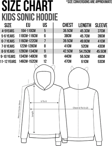 Miniatura 7 de Sonic The Hedgehog Hoodie Character 3D Ears Boys Kids Blue Hooded Jumper