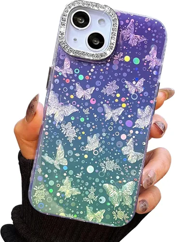 Miniatura 81 de I-MGAE-IN-AR Funda compacta para iPhone 11, diseño de mariposa, marco de protección de lente de cámara con diamante 3D, bonitas fundas protectoras