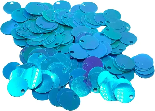 Paillettes de lentejuelas redondas planas de 0.787 in, 285 piezas de 0.78 pulgadas, agujero de 0.78 pulgadas, surtido de lentejuelas acrílicas, 1,76