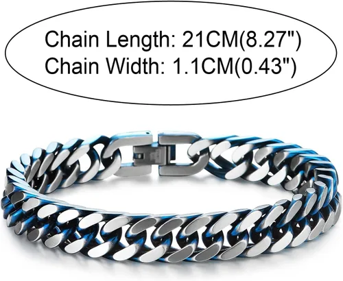 Miniatura 6 de COOLSTEELANDBEYOND Pulsera de acero inoxidable de dos tonos para hombre, acabado satinado