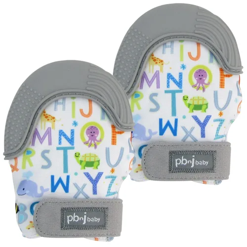 PBnJ Baby, Guante mordedor de silicona, juguetes para bebés de 0 a 6 meses, guantes para bebés que se utilizan como chupete de dentición, juguetes