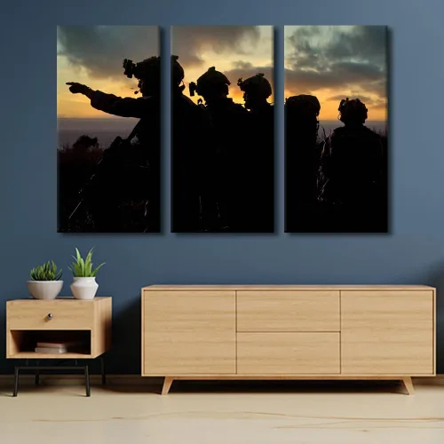 Miniatura 27 de Arte de pared de 3 paneles para sala de estar, imágenes de bandera estadounidense, impresiones sobre lienzo, arte de pared para el hogar, hotel