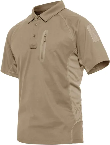 CRYSULLY Camisa de manga corta para hombre tipo cargo, táctica, militar, para exteriores, camiseta tipo polo de combate militar, Azul marino, XXL