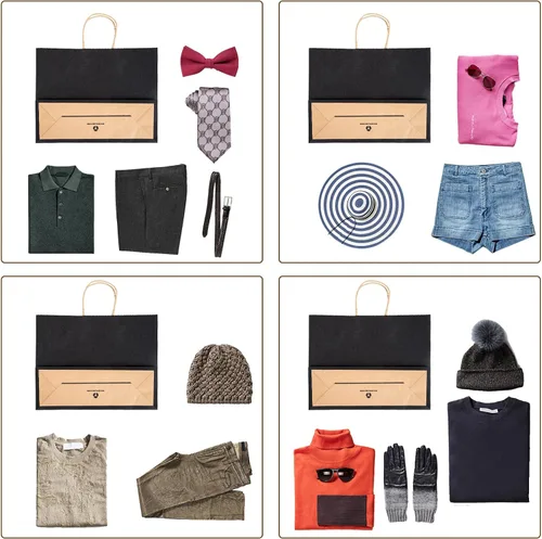 Miniatura 3 de 80 bolsas de papel negro de 16 x 6 x 12 pulgadas con asas a granel, bolsas de regalo grandes, bolsas de papel kraft grandes a granel para boutiques