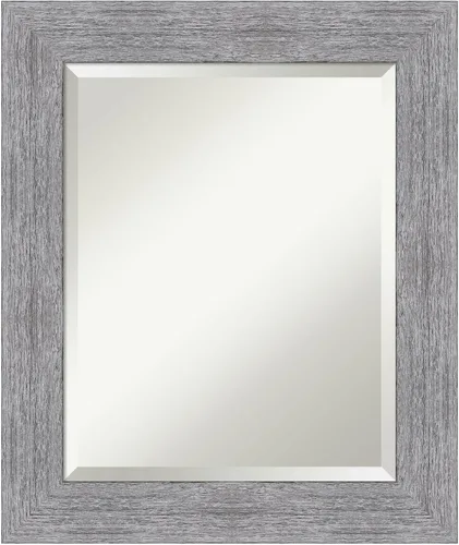 Miniatura 25 de Amanti Art Brown Wall Mirror 25x21 Bark Rustic Char Rectangle Bathroom Mirror for Wall Decor Living Room, Small Rustic Farmhouse Frame, Hangs