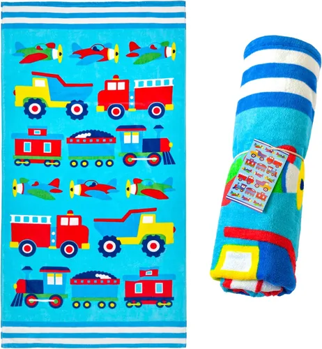 Miniatura 15 de Wildkin Toalla de playa para niños, 100% algodón, suave y absorbente, ideal para piscina y playa, animales salvajes
