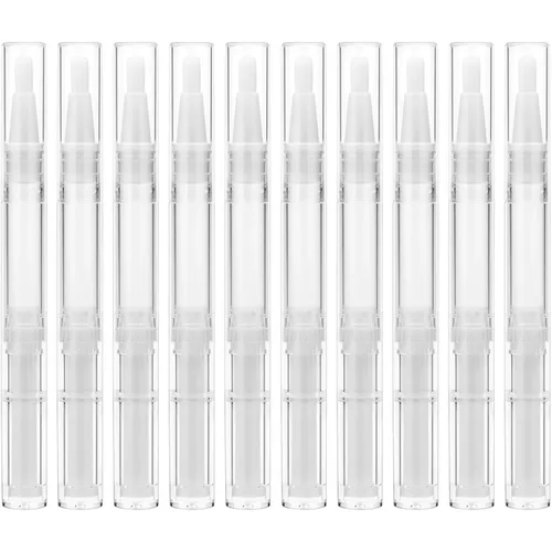 10 Piezas Bolígrafos Giratorios Transparentes de 3ml (0.10 fl oz), Bolígrafo de Aceite para Cutículas Bolígrafo de Aceite para Uñas Vacío con Punta
