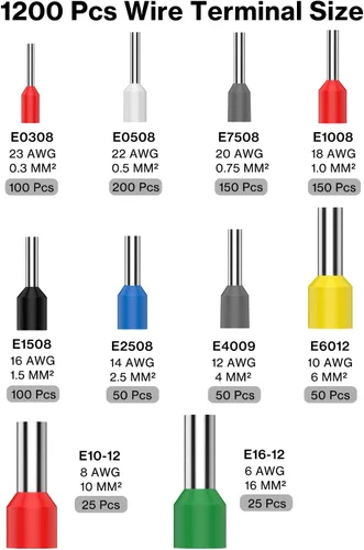 Miniatura 3 de Lytool Kit de herramientas de prensado de virola, alicates de alambre de doble y una línea, crimpadora de virola hexagonal y kit de conector de 1200