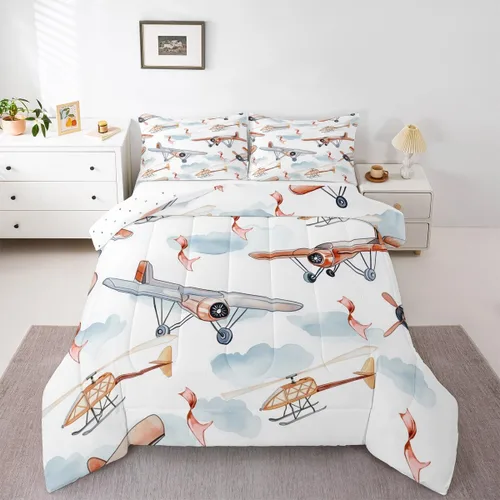 Miniatura 18 de Erosebridal Juego de edredón de camión de bomberos para niños, juego de ropa de cama de panal rojo brillante con diseño de panal de abeja