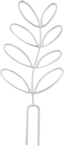 Miniatura 6 de Enrejado de jardín, enrejado pequeño en forma de hoja de hierro forjado para vides, rosas, plantas trepadoras, plantas en maceta (blanco)