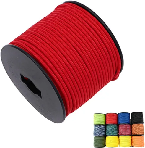 Miniatura 8 de Cuerda de nailon trenzada sólida de 1/8 pulgadas (3mm) de 164 pies, cordón paracord de 5 hebras, cuerda delgada para manualidades, multiusos