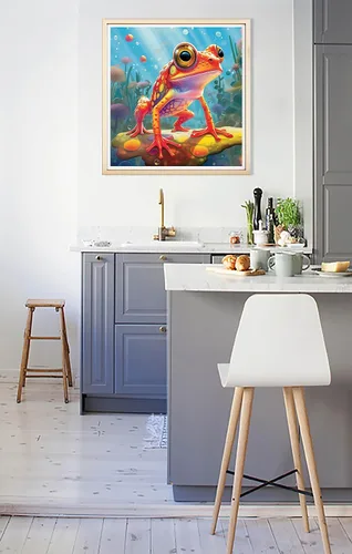 Miniatura 2 de Diymood Pintura por números para niños y adultos, rana, pintura al óleo de mascotas, kits de pintura acrílica por números para niños y adultos