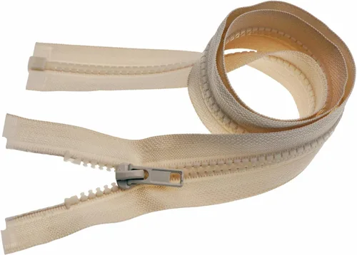 Leekayer 2 cremalleras separadoras #5 de 6 pulgadas para abrigos de costura, cremallera de chaqueta de 5.9 in, cremalleras de plástico moldeado Beige