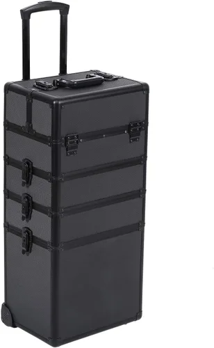 Estuche de maquillaje 4 en 1, estuche de maquillaje rodante, estuche de maquillaje rodante, organizador de viaje de maquillaje, organizador de viaje
