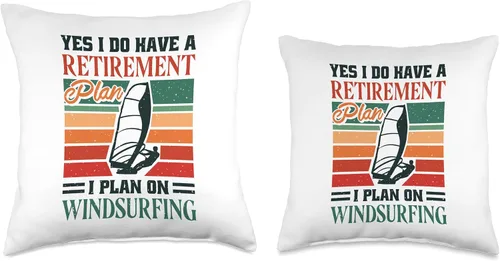 Miniatura 3 de Windsurf Surfing & Windsurfing Apparel Yes I Have Retirement Plan, Windsurfer Throw Pillow, 16x16, Multicolor