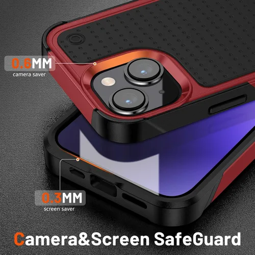 Miniatura 4 de Funda diseñada para iPhone 14 Plus, regalo 2 en 1, protección contra caídas de grado militar, resistente a prueba de golpes, para iPhone 14 Plus