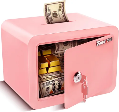Miniatura 7 de Mini caja fuerte pequeña caja fuerte para el dinero, caja fuerte pequeña para el hogar, dormitorio, mini caja fuerte para niños, caja de seguridad