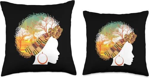 Miniatura 3 de Cool Love Afro American Melanin Culture Designs El mejor regalo de reina africana Almohada para mujer amante del safari de raíces negras, 16 x 16