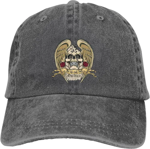 Miniatura 9 de Cowboy Hat Trendy Hats for Man and Women Djustable Four Season Outdoor Baseball Cap of Hell Skull with Angel Deep Heather