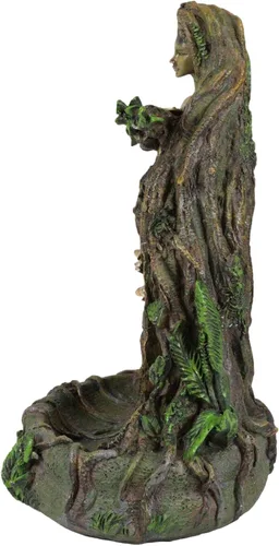 Miniatura 5 de Ebros Gift Whispering Forest Celta Greenman Árbol Mujer Gaia Ent Retorno Incienso Cono Quemador Aroma Aroma Estatuilla Diosa Cuernos Árbol