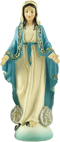Estatua católica de la Virgen María, estatua de resina de decoración religiosa, colección de Nuestra Señora de Gracia y uso doméstico, 4.72 pulgadas