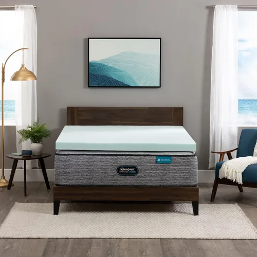 Miniatura 7 de Beautyrest Thermagel Deluxe - Cubrecolchón de espuma viscoelástica para aliviar la presión, tamaño individual, 2 pulgadas, color azul