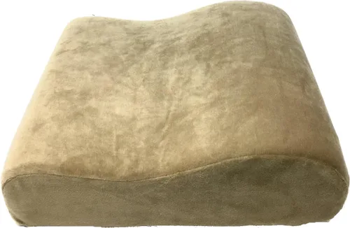 PCP Almohada cervical de espuma viscoelástica tamaño viaje con funda extraíble, color beige