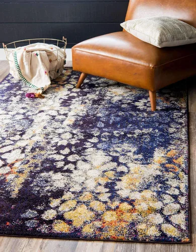 Miniatura 25 de Unique Loom Vita Collection - Alfombra tradicional saturada de medallones florales saturados sobre teñidos, 2 pies 2 pulgadas x 3 pies, azul Azul