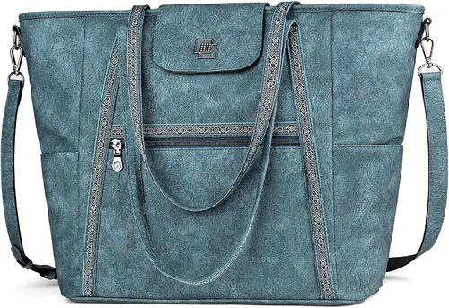 Miniatura 21 de FADEON Bolso Grande para Laptop de Cuero para Mujer, Bolso de Mano de Diseño, Mochila de Viaje a la Moda, Bolso de Hombro 1 estilo retro marrón