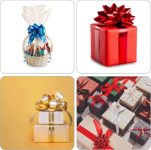Miniatura 5 de MECCANIXITY 20 lazos grandes de 7 pulgadas para envolver regalos, cinta de organza color blanco crema para cestas de boda, regalos de fiesta