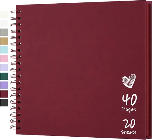 Miniatura 29 de Álbum de recortes de 7 x 7 pulgadas, álbum de recortes DIY de tapa dura de papel kraft, álbumes de fotos, 40 páginas, perfecto para fotos de 4 x 6