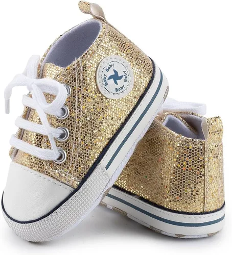 Miniatura 162 de Zapatos deportivos de lona de lona para bebés y niñas, suela antideslizante suave, suela antideslizante