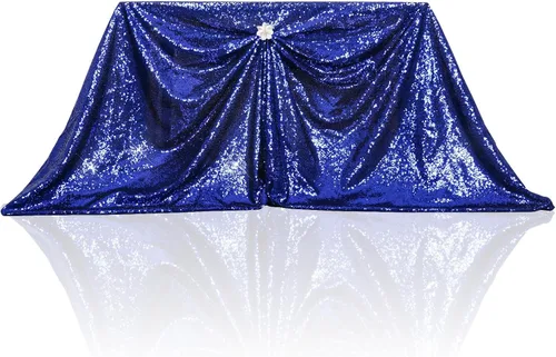Miniatura 149 de PartyDelight Mantel de lentejuelas redondo de 50 pulgadas, color dorado claro, adorno de mesa para decoración de bodas, fiestas, cumpleaños