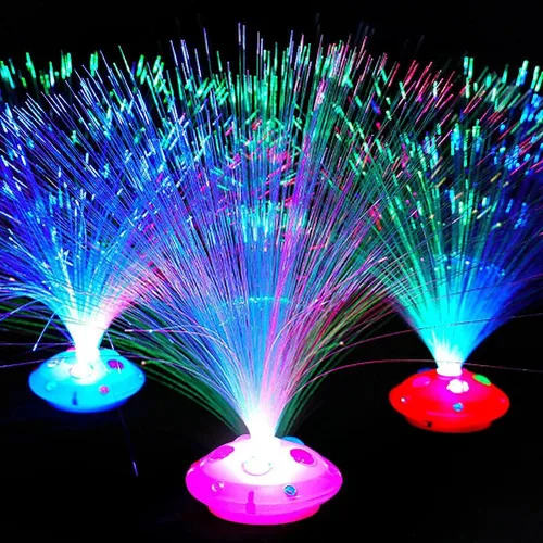 Lámpara de fibra óptica, luz colorida de estrellas de cielo, hermosa luz sensorial LED romántica que cambia de color para la decoración del hogar de