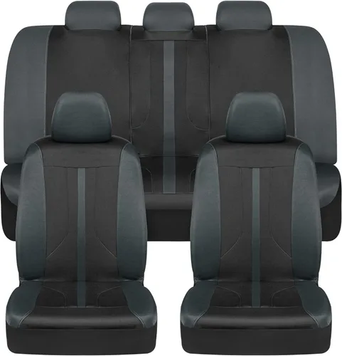 Miniatura 9 de Motor Trend Fundas de Asiento de Coche de Tela Gris para Asientos Delanteros – Fundas de Asiento Tipo Bucket Automotrices Premium, Hechas