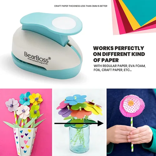 Miniatura 3 de BearBoss Perforadora Circular de 2 Pulgadas, Perforadora de Formas, Juego de Perforadoras de Papel para Scrapbooking, Papel de Festival, Tarjetas