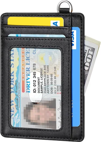 Miniatura 2 de FurArt - Cartera minimalista delgada con bolsillo frontal, bloqueo de identificación de radiofrecuencia (RFID), tarjetero, para hombres y mujeres