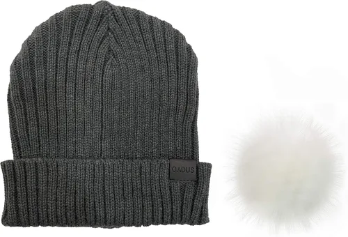 Miniatura 3 de OADUS Gorro de invierno para mujer con pompón de piel sintética extraíble