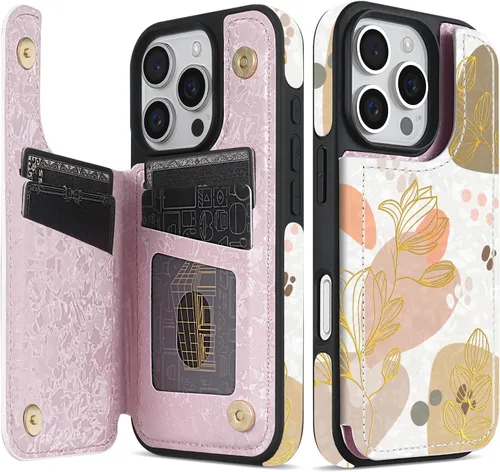 Miniatura 26 de NNH Funda tipo cartera compatible con iPhone Xs Max con bloqueo RFID, ranuras para tarjetas, folio de piel sintética, función atril, doble cierre